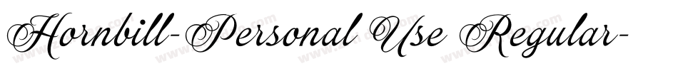 Hornbill-Personal Use Regular字体转换